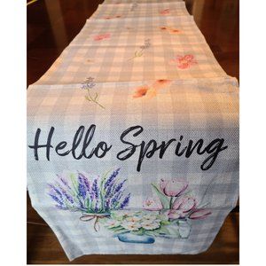 Floral Table Runner Cottage Farmhouse Decor Spring Summer Plaid Decorative Cloth